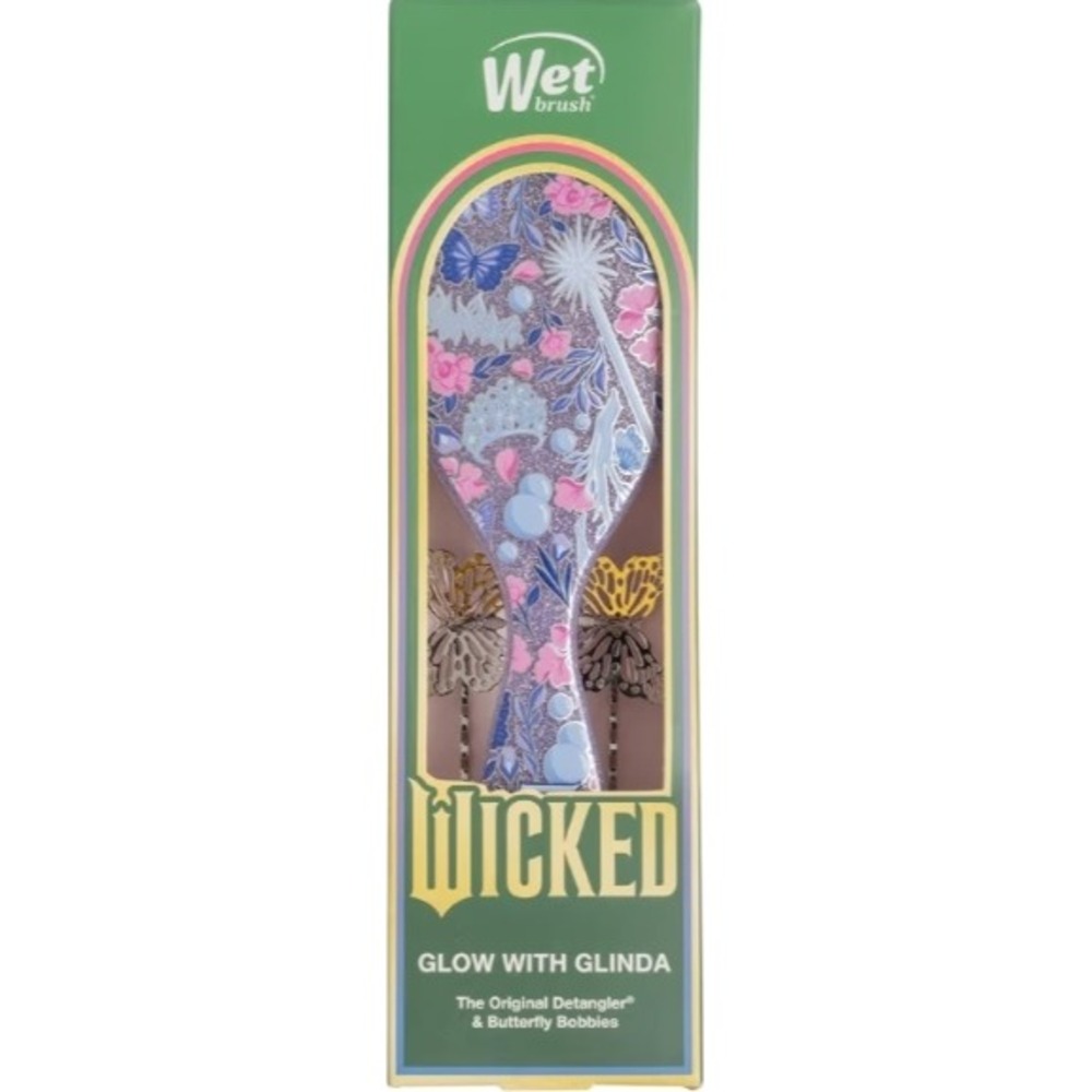 Wet Brush Wicked Glow With Glinda Original Detangler Butterfly Bobbies Set